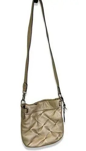 Aimee Kestenberg SOFT METALLIC GOLD PINCH QUILT CROSSBODY BAG PURSE