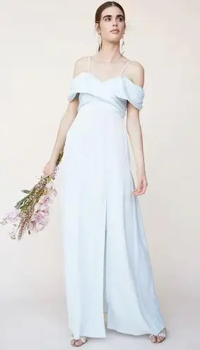 LPA / Revolve Shirred Cross Front Gown in Powder Blue