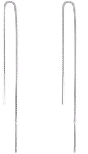 Boutique NEW Long 925 Sterling Silver Threader Stick Dangle Women's Earrings, 15cm