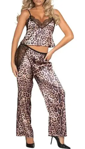Seven till Midnight Leopard Print Cami & Pant Sleep Set Size 1X/2X (Z93) Brown - Image 1