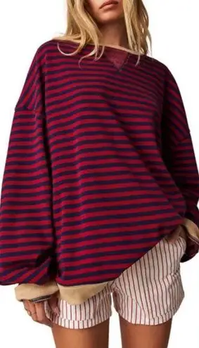 We The Free - Classic Striped Oversized Crewneck. NWOT, size M.