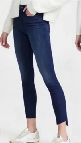 Mother Stunner Step Fray Ankle Jeans Women’s Size 26 Cross Your Fingers Zip Hem Blue