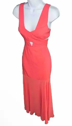 BCBGMAXAZRIA Coral Pink Orange Formal Party Maxi Dress Gown Womens XS - Small 0