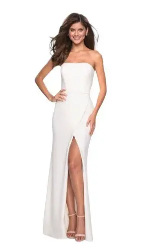 La Femme Strapless Jersey Gown