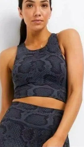 Anthropologie AllFenix |  Longline Blue Black SnakeSkin Print Sports Bra. Size M