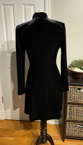 Jeanne Alexander Vintage Velvet Zip up Cover Mock Oversized Blazer Black