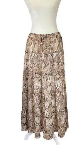 Ruby Rd . women's size 14 fully lined long maxi skirt snakeskin print sheer