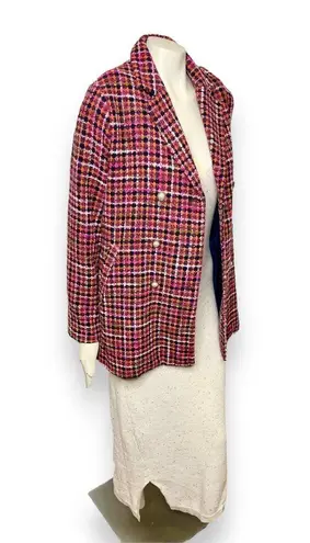 Aura | Red Dress Boutique Tweed Pink Orange Blazer Pearl Buttons Gold Accents
