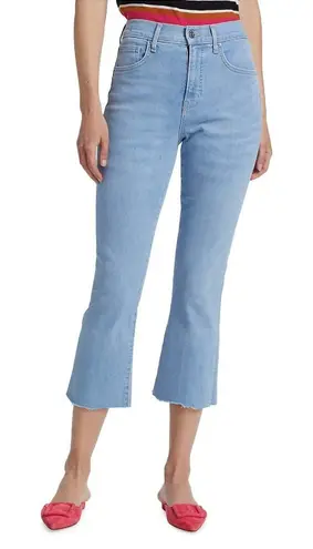 Veronica Beard Carly High-Rise Cropped Kick-Flare Jeans Size 24