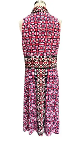 London Times  sheath red pink black dress size 8