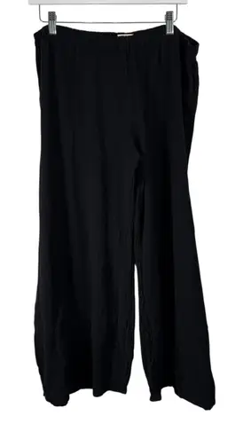 Oh My Gauze Black 100% Cotton Wide Leg Pull On Pants Lagenlook Womens 3 US XXL