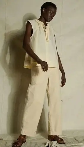 Soeur Tanger Poplin Shirt in Creme Size FR 38 Retail $185 Yellow Size M