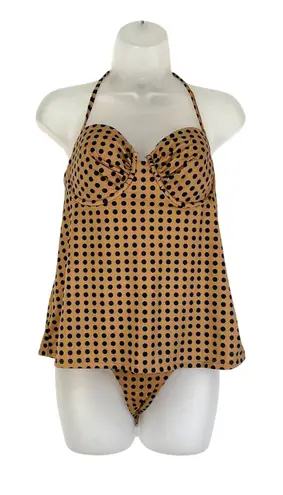J.Crew  Polka Dot Tankini Swim Set A1505 Halter Bikini thumbnail 1