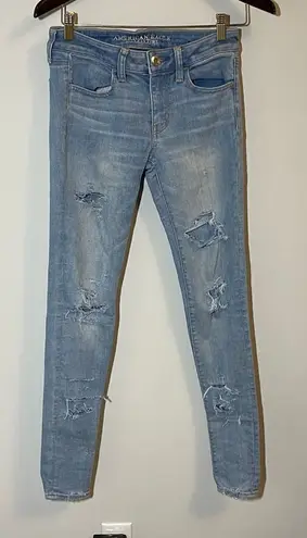 American Eagle Jeggings Size 4 Long Super Super Stretch Blue Size undefined