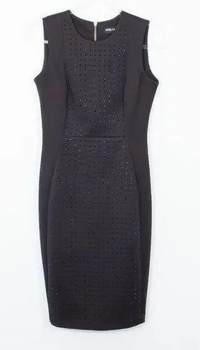 Karl Lagerfeld  Black Embellished Sleeveless Midi Sheath Dress Size 4