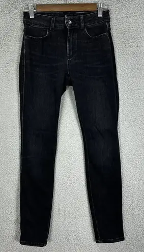 Massimo Dutti jeans womens 2 black low rise skinny stretch minimalist basic - Image 1