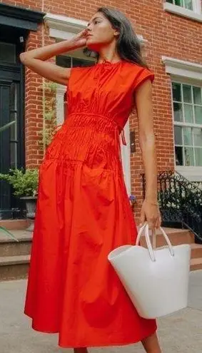 Proenza Schouler White Label Back Cutout Drawstring Midi Dress Size XL New w/Tag