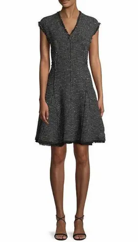 Rebecca Taylor Womens Dress Size 8 Black Sparkle Stretch Tweed Sleeveless $495