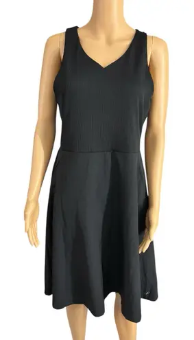 NWOT Freely Dress Black Athletic Pullover Ribbed Open Back Midi Dress Medium
