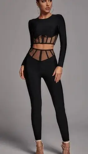 BELLA BARNETT Black Jumpsuit For Women Cut Out .