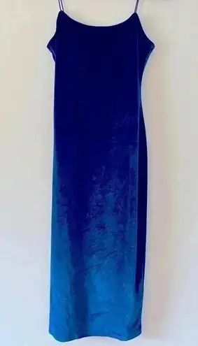 Dance & Marvel midnight blue velvet midi dress with spaghetti straps size medium