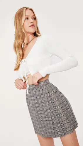 Nasty Gal Check Pleated Mini Skirt