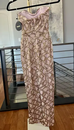 Nookie Eclipse Midi Dress In Gold