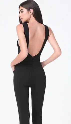 Bebe Plunge Lace Up Jumpsuit