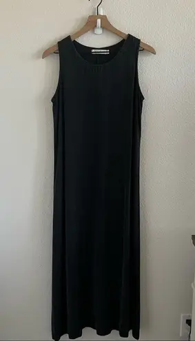 Cut Loose Black Fade Maxi Tank Dress Boho Lagenlook layering Casual Minimalist S