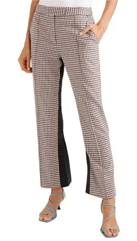 Rosie Assoulin Scrunchy Trouser Plaid Wool Maroon Pants Size 6 Blue