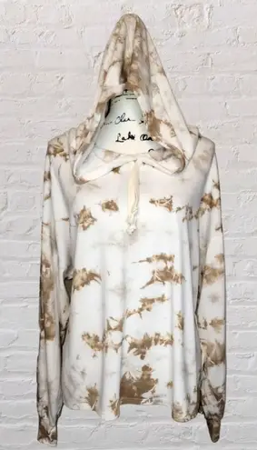 Nordstrom Found  LG Dreamer Tie Dye Oversized Hoodie Beach Loungewear Beige