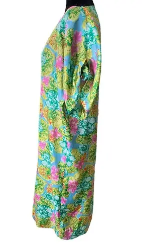 Inge’s Vintage 60s Tropical Hippie Coastal Preppy Luxury Artsy Floral Midi Dress Size 1X
