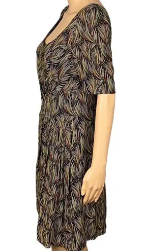 Moulinette Soeurs /ANTHROPOLOGIE “Silk Feather Dress” in 100% Silk. Size 6. EUC