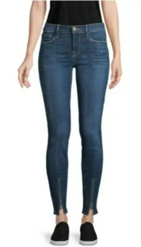 Frame Le Skinny de Jeanne Jeans Denim Skinny Napa Zipper Hem Size 28 Stretch - Image 1