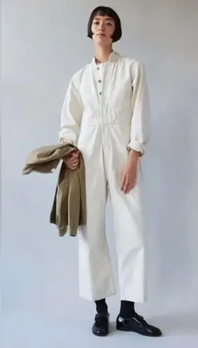 Caron Callahan NWT Fincher Small Ivory Cream Jumpsuit Utility Cotton Flightsuit Tan