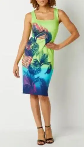 Bold Elements tropical sleeveless midi bomd A-line XL(b54 )
