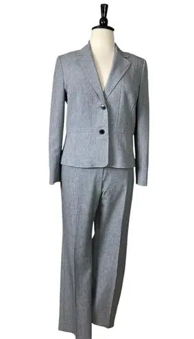 Kasper Women’s Pant Suit 2 Button Kate Classic Fit Notch Lapel Gray Plus Size 16