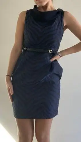 Ali Ro Blue & Black Striped Dress Size 2