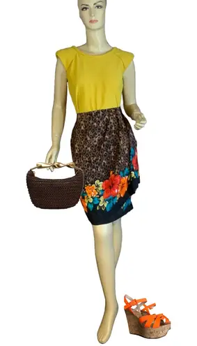 Jacqueline Ferrar SILK VINTAGE 1990'S COLORFUL FLORAL & ANIMAL PRINT SKIRT (16)