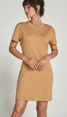 7 Diamonds Women's Core Tshirt Dress Tawny Tan Stretch Buttery Soft NEW Sz Large