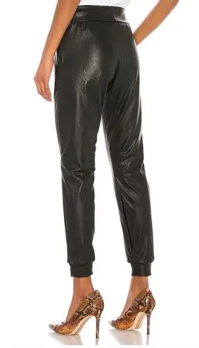 Commando black faux leather joggers