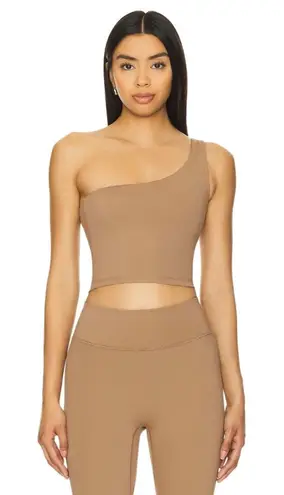 Nubyen Paris One Shoulder Longline Bra Top in Fawn Large New as