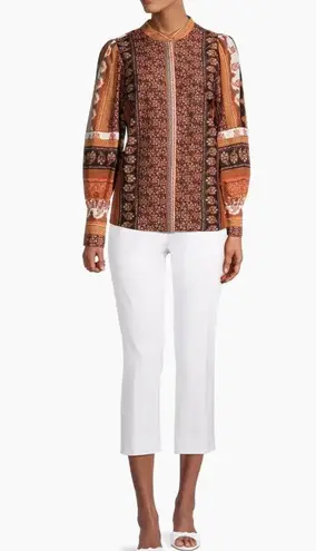 NWT Kobi Halperin Amy Printed Silk Blouse, Size L New w/Tag Retail $398 SOLD OUT Size L