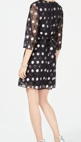 Julia Jordan Julian Jordan Metallic Polka Dot Chiffon dress