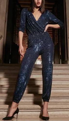 Generation Love NWOT Madison Blue Sequin Jumpsuit Size Small