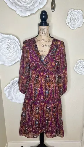 Jessica Simpson Brown & Purple Floral Size 6 High Low Dress