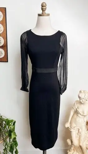 Alberta Ferretti Designer Black Bodycon Pencil Cocktail Holiday Party Dress