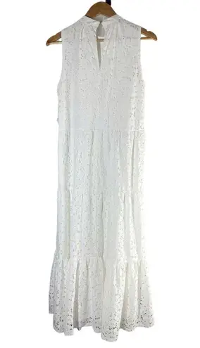 Julia Jordan Tiered Eyelet Maxi Dress Size US 8 Ivory