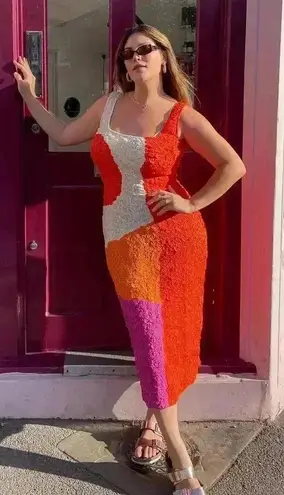 Mara Hoffman NWOT Pomelo Sloane Dress Red Multicolor Size XS