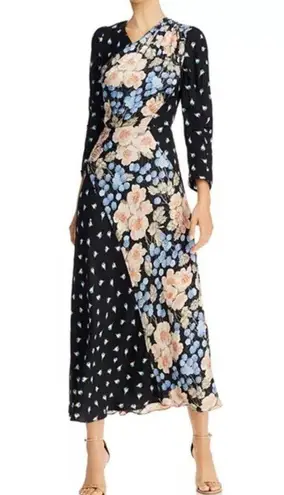 Rebecca Taylor NEW silk blend Mixed-Print Floral Maxi Dress 10